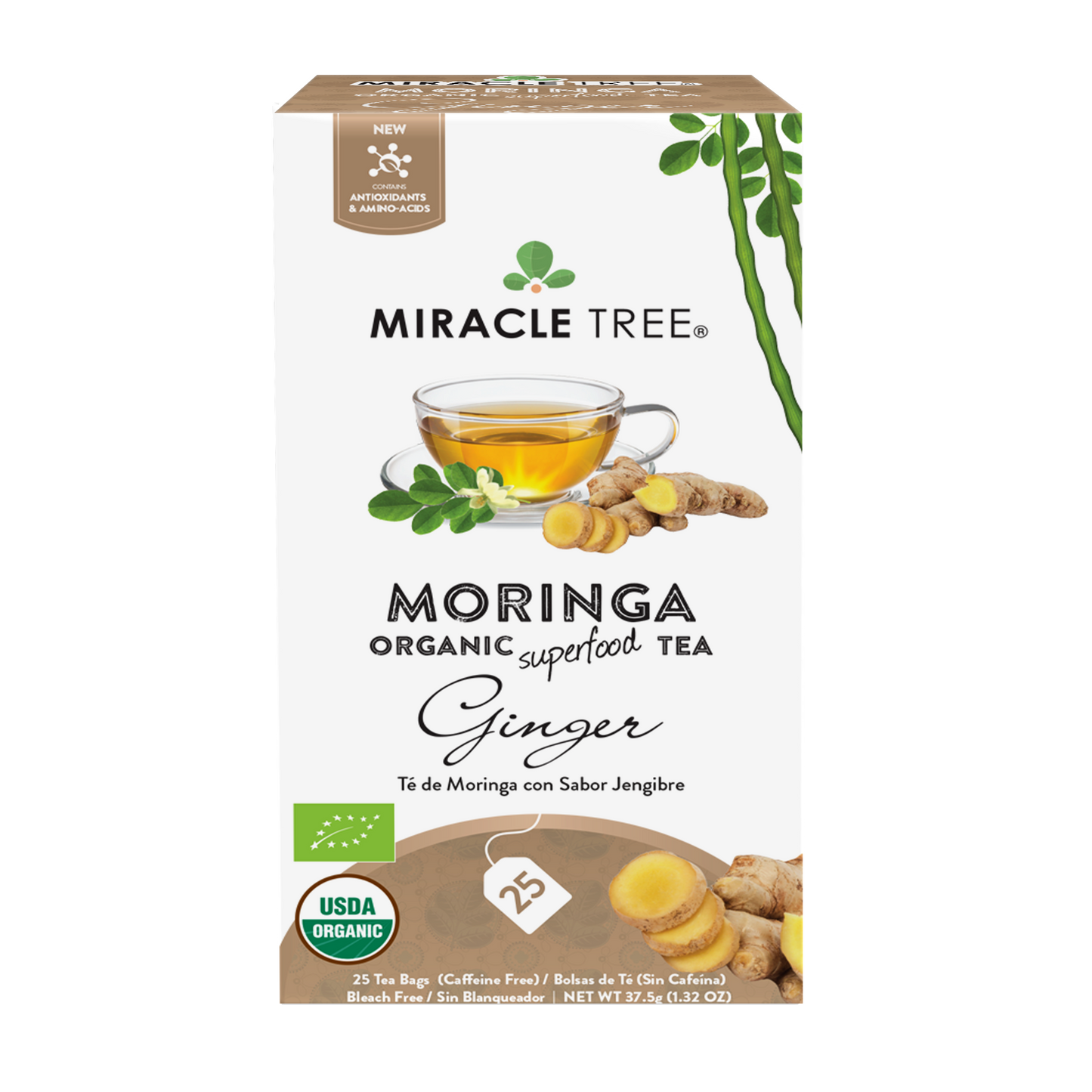 Miracle Tree's Organic Moringa Tea, Ginger